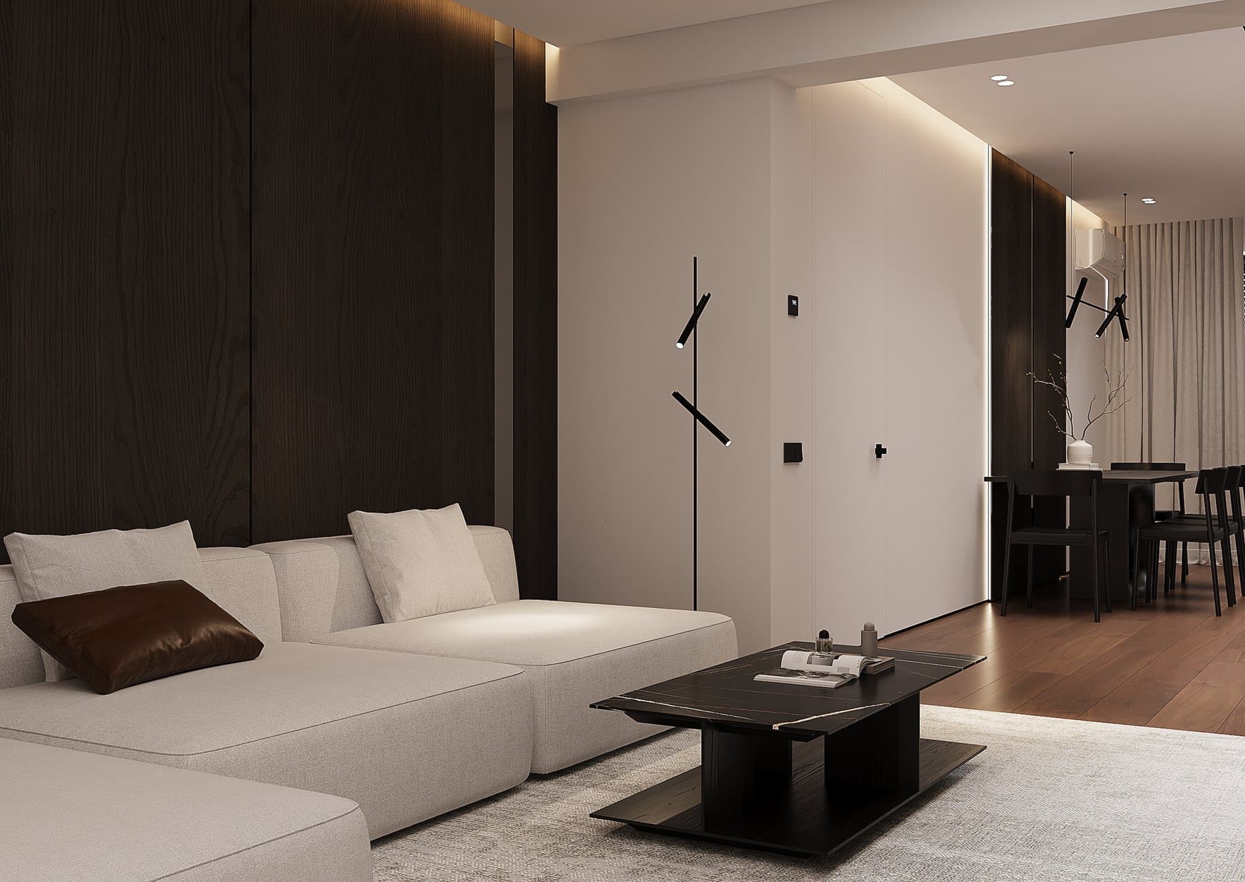 Living amenajat într-un apartament Premium Samsara